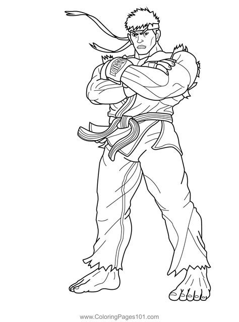 Ryu Street Fighter Coloring Page For Kids Free Street Fighter
