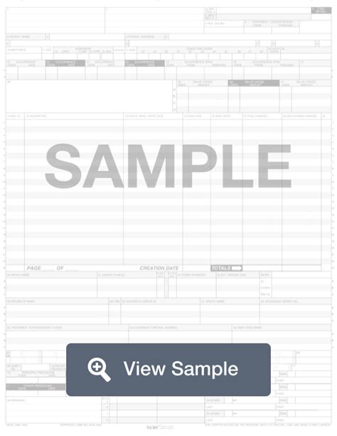 Sample Ub 04 Form Printable