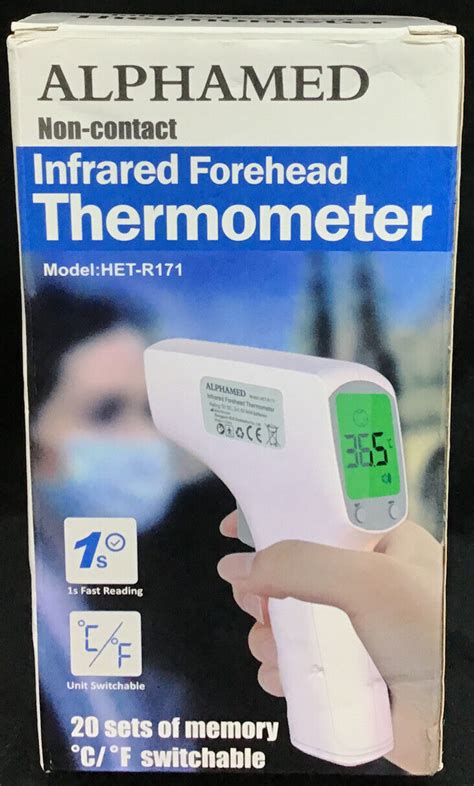 Alphamed Non Contact Infrared Forehead Thermometer Lcd Digital Display Het R171 Ebay