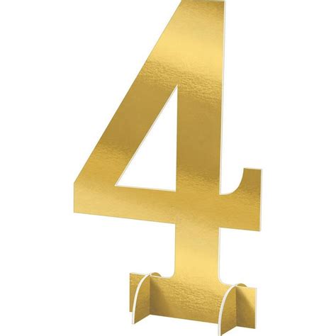 Giant Metallic Gold Number 4 Sign 24in Party City
