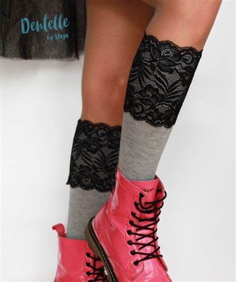 Black Lace Boot Cuffs Red Lace Boot Cuff Set By Dentellebymaya Black