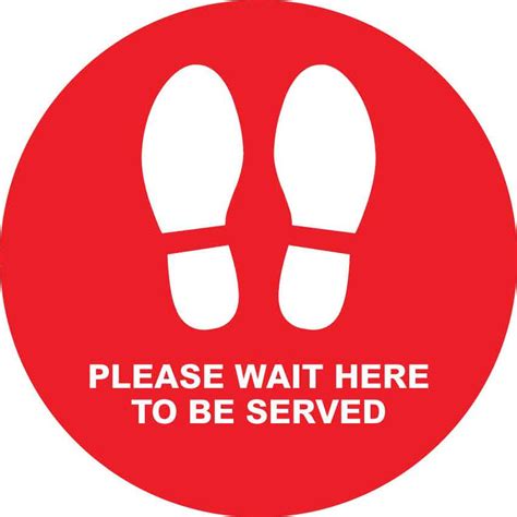Please Wait Here To Be Served Floor Sticker Anti Slip New Signs