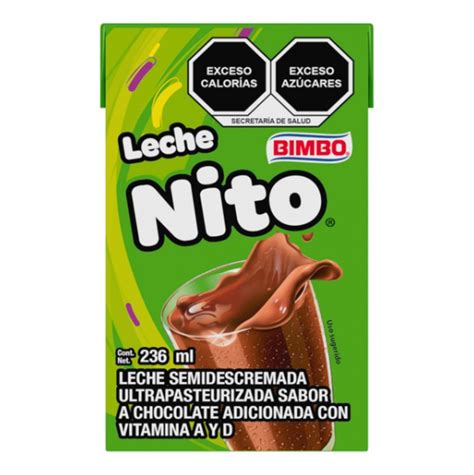 Leche Nito Sabor Chocolate Bimbo Cartón 236 Ml A Domicilio Cornershop