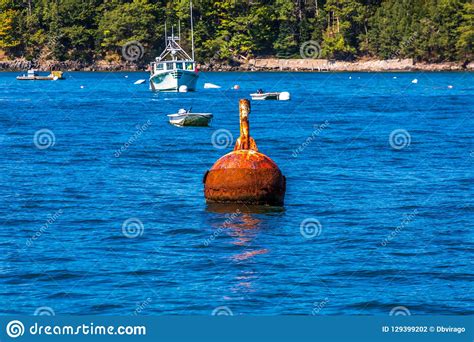 Rusty Mooring Buoy In Harbor Stock Photo Image Of Anchor Buoy 129399202