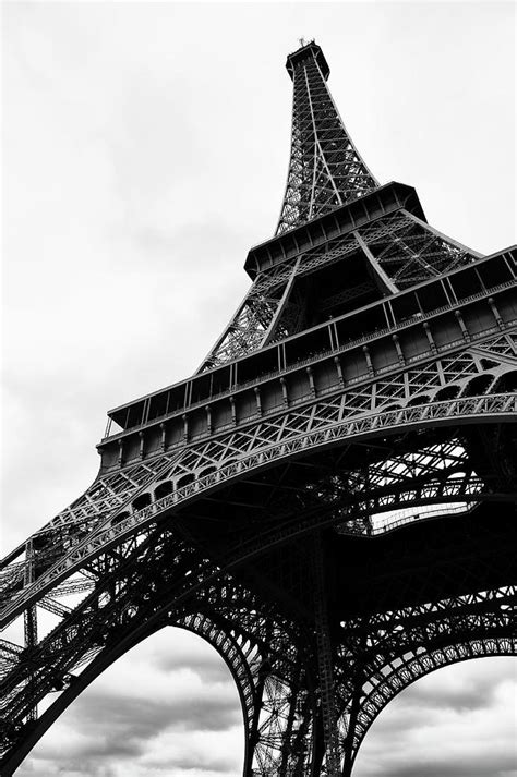Eiffel Tower From Below Black And White Photograph By Peskymonkey