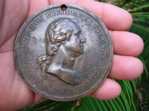 Large George Washington Bronze Peace Medal Dated 1789 29239210