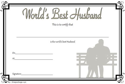 Free Printable Best Husband Certificate 7 Graceful Designs Within Best