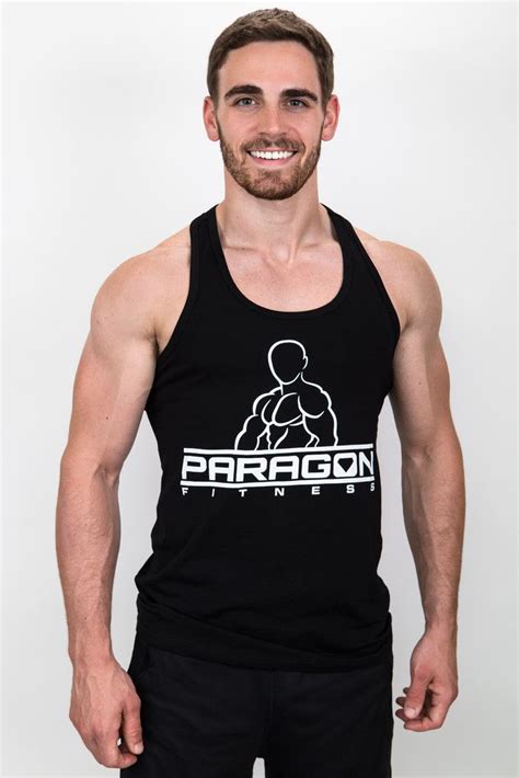 Paragon Stringer Jet Black Athletic Outfits Mens Tops Leisure Wear