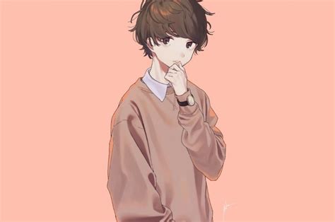 Download 2560x1700 Anime Boy, Pretty, Cute, Brown Hair Wallpapers for Chromebook Pixel