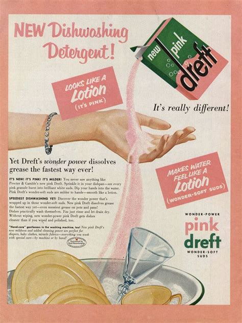 1955 Pink Dreft Dishwashing Soap Detergent Ad Woman S Hand Etsy