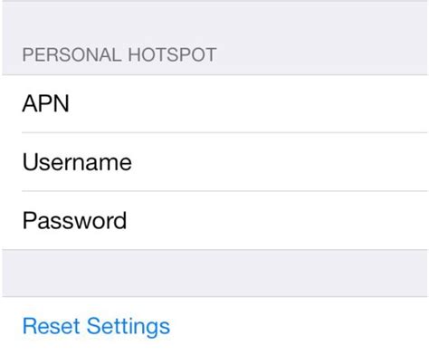 Leave username and password fields empty: Are You Facing Issues With Personal Hotspot In iOS 7.1?
