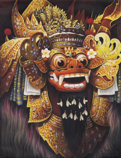 Hand Painting Balinese Bali Barong Great Details 297 Ebay