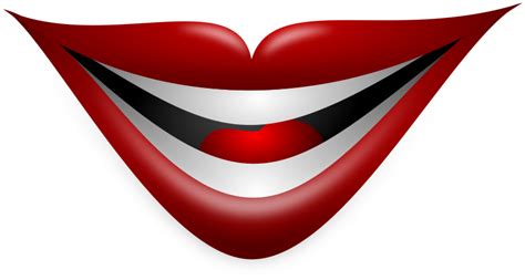 Joker Smile by Merlin2525 - A joker, jester, harlequin smile. Red lips with teeth, tongue. An ...