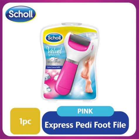Scholl Velvet Smooth Electronic Foot File With Diamond Crystals Pink