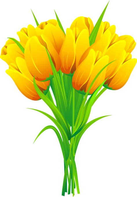 Download Bouquet Clipart Yellow Pink Tulip Yellow Tulips Clipart Png