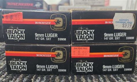 80 Ct Of Winchester Black Talon 9mm Ammo Kramer Auction Llc