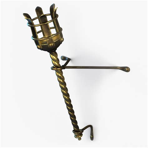 Metal Medieval Torch 3d Max Medieval Torch Medieval Torch