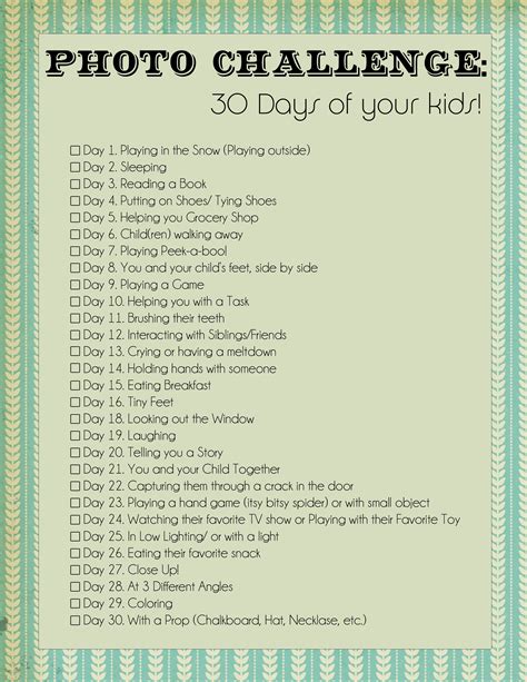 30 Day Photo Challenge Of Your Kids December 16 January 16 30 Days