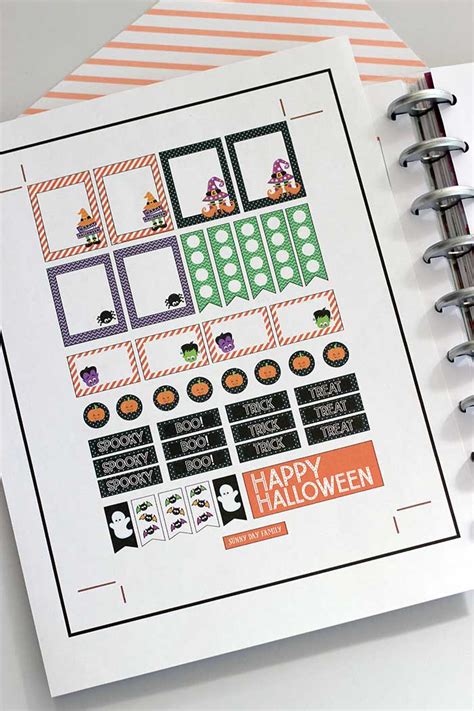 Free Printable Halloween Planner Stickers Fits Happy Planner And More