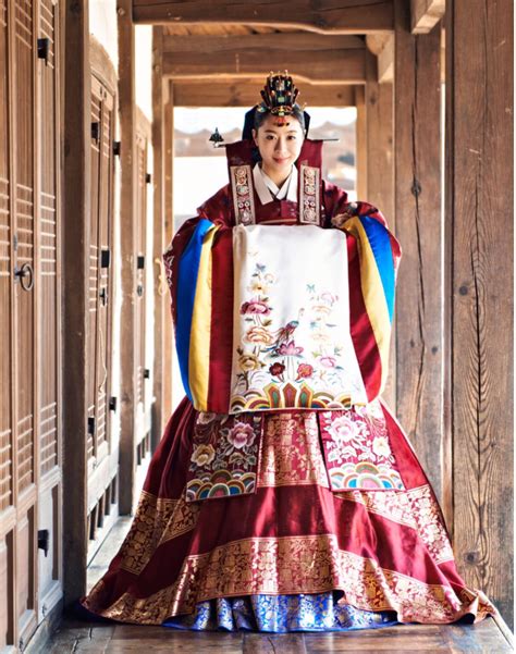 한복 Hanbok Korean traditional clothes dress A bride s hanbok worn