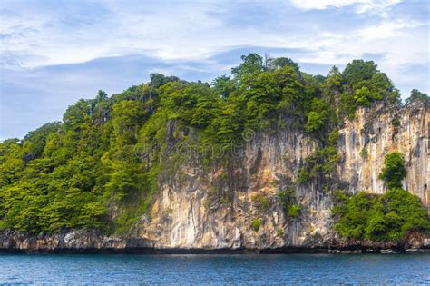 Limestone Rocks Hills Turquoise Blue Water Phang Nga Bay Thailand Stock