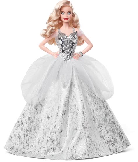 Buy Barbie Signature Holiday Barbie Doll Inch Blonde Wavy Hair In Silver Gown Online At