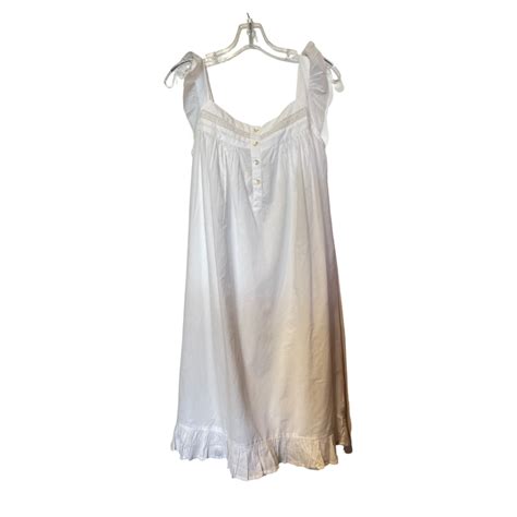 Nicola Sleeveless Nightgown White Victorian Classics Retro Betty