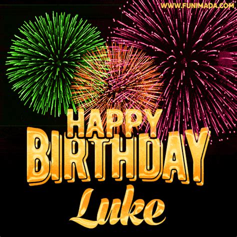 Wishing You A Happy Birthday Luke Best Fireworks  Animated