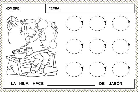 Trazo31pompasdejabon Trazos Preescolar Alfabeto Preescolar
