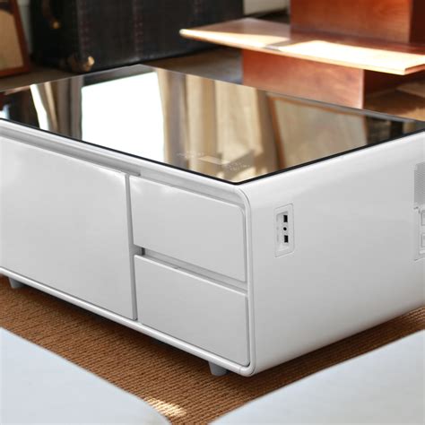 With enough space for up to 32 cans, the cooling drawer keeps beverages and snacks at the perfect serving. Sobro Coffee Table (White) - Sobro Design - Touch of Modern
