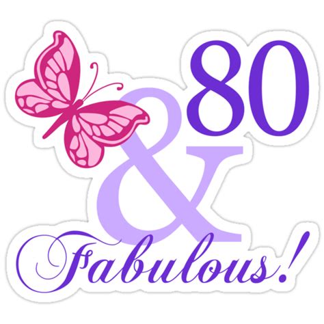 Fabulous 80th Birthday Stickers By Thepixelgarden Redbubble