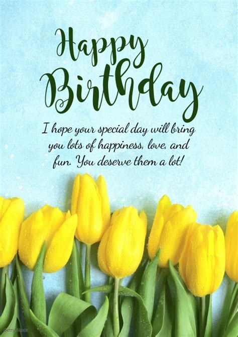 Creating birthday cards should not be stressful. Happy Birthday Greeting Card Flowers Wishes Template ...