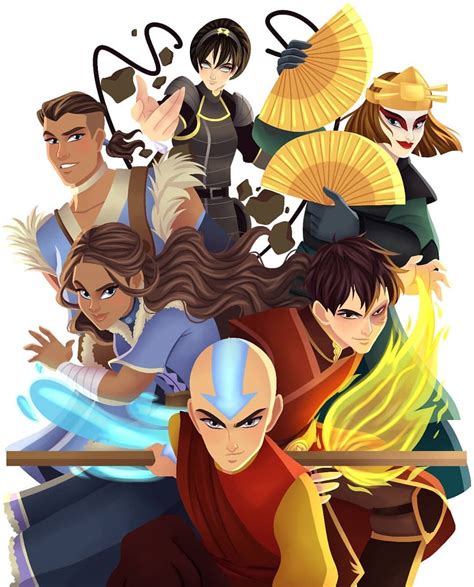 Avatar The Last Airbender Team Avatar Grown Up Free Download Wallpaper
