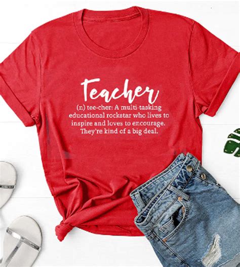 Teacher T Shirt Women Summer Definition School Tshirt