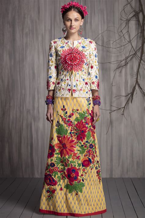 Buy Payal Jain Yellow Silk Embroidered Skirt Online Aza Fashions