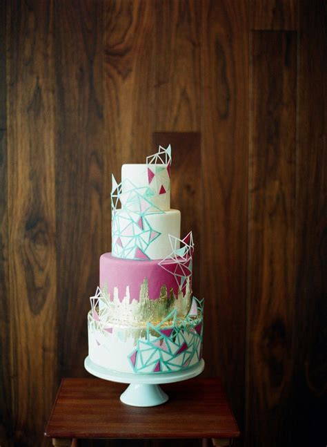 Fabulous Mid Century Wedding Inspiration Geometric Wedding Cakes