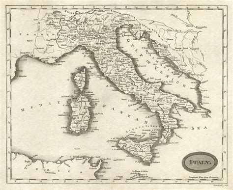 Italy By Arrowsmith And Lewis 1812 Old Antique Vintage Map Plan Chart