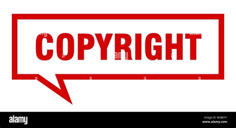 Copyright Sign Copyright Square Speech Bubble Copyright Stock Vector