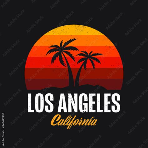Los Angeles California Logo Design Apparel T Shirt Vector Illustration
