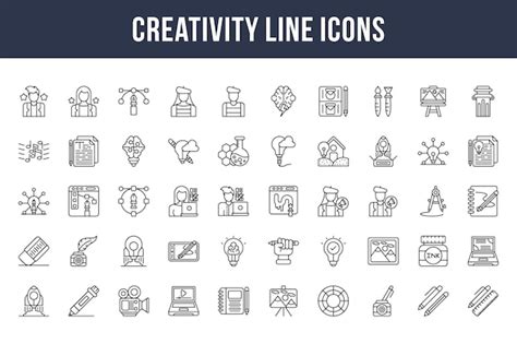 Premium Vector Creativity Line Icons