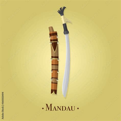 Vector Illustration Of Mandau Traditional Weapon Of Dayak People Of