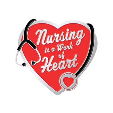 Nursing Is A Work Of Heart Lapel Pins With Card Nurse Appreciation