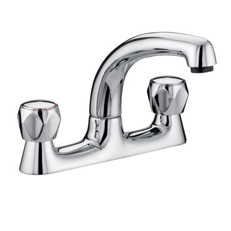 Bristan Club Utility Deck Sink Mixer Chrome Plated With Metal Heads