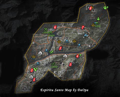 The map is full of missions, side quests and points of interests that the player can go to as and when they please. Ghost Recon Wildlands: Espiritu Santo Map