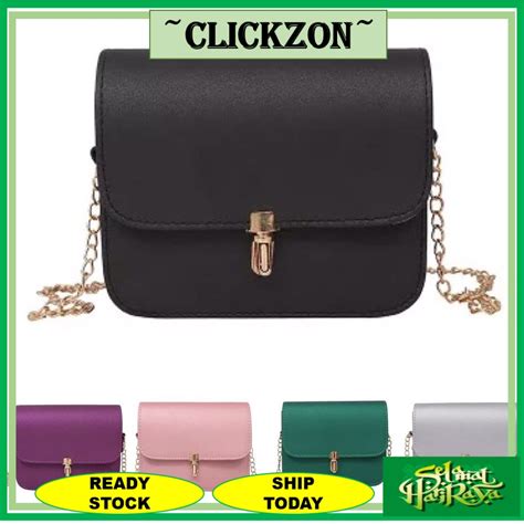 Ready Stock Clickzon Colorful Pin Sling Bags Sling Bag Metal Closure