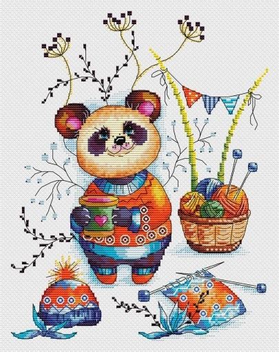 Pandas Also Knit Cross Stitch Pattern Code Sw 040 Elegant Stitch Buy