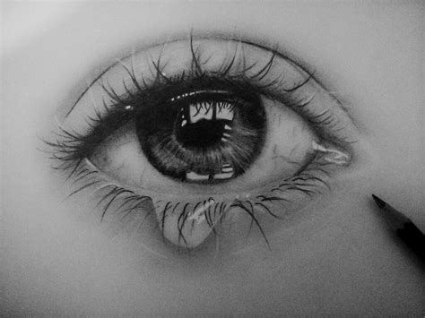 Sketsa Mata Realistis Tear Drops Cute Cartoon Images Eye Photography