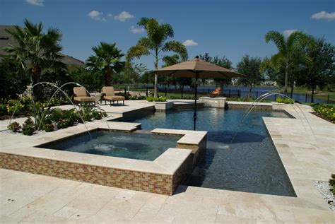 Torrean Travertine Pavers Filled Coping With Torreon Tumbled
