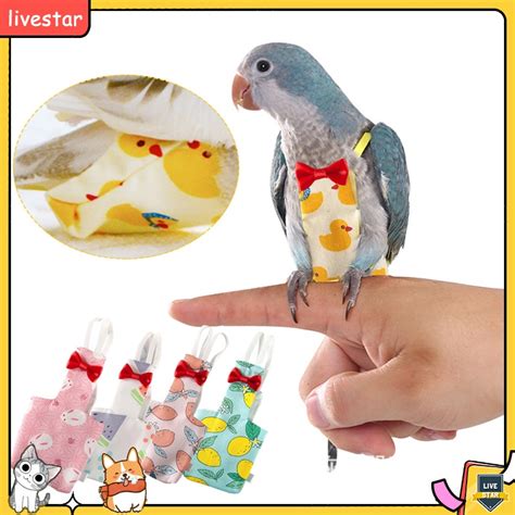Ls Cute Birds Flight Suit With Bow Tie Cute Pet Parrot Diapers Clothes