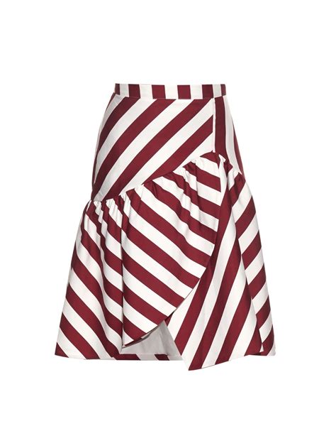 Striped Wrap Front Skirt House Of Holland Matchesfashion Us Red Wrap Skirts Skirts